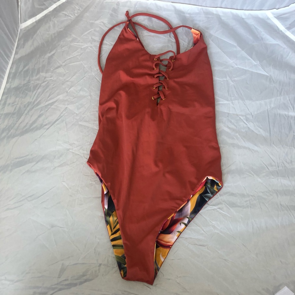 Indigo swimwear reversible one piece | size S